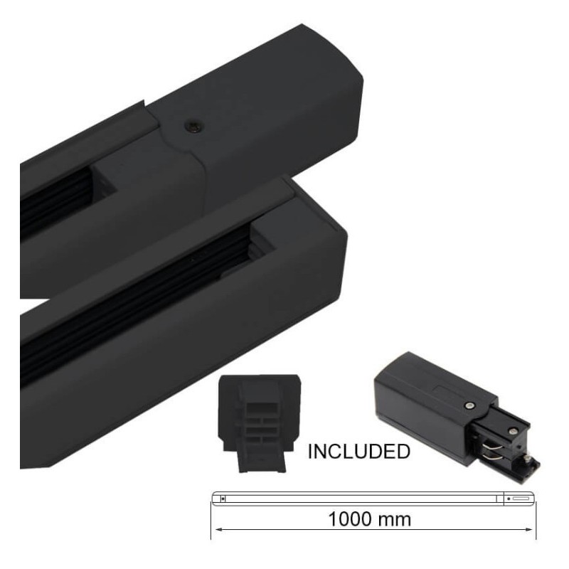 Rail triphasé 1 mètre Blanc