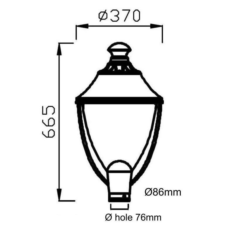 Réverbère  LED 40W VALLEY Philips Lumileds SMD 3030 165Lm/W