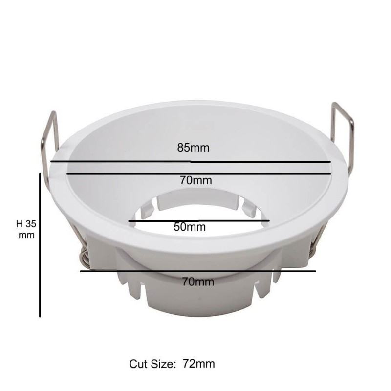Anneau d'encastrement rond fixe pour LED GU10 MR16