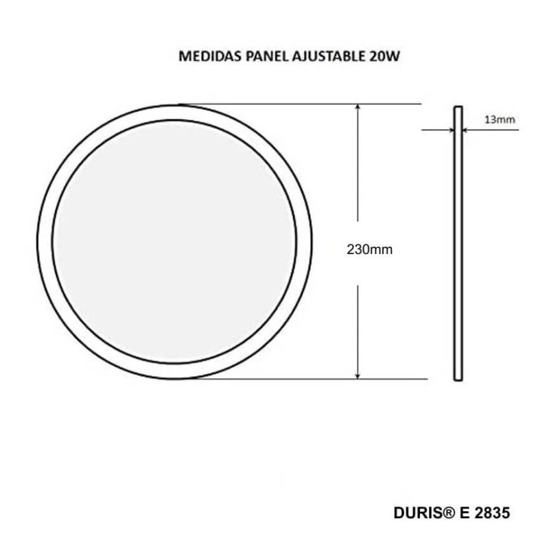 Placa Slim LED Circular Downlight 20W AJUSTABLE  - OSRAM CHIP DURIS E 2835