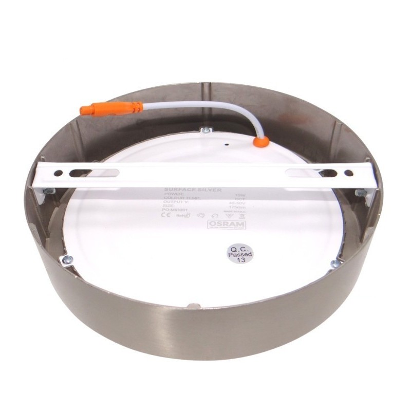 Plafón LED Circular Superficie Acero Inox 15W - CCT