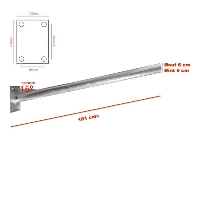 Soporte para Farola - Acero Galvanizado - 1m.