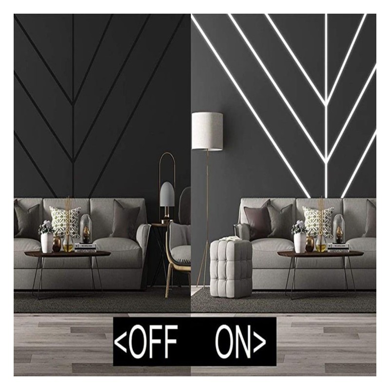 Perfil Blanco y Negro 2 metros  Aluminio - ALAS - para LED