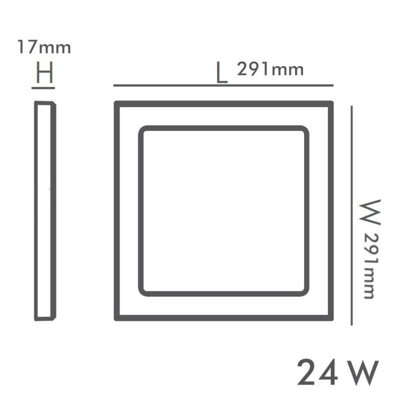 Downlight + Plafón LED - Cuadrado- MOSS BLANCO LUMILEDS - 24W AJUSTABLE - CCT Color Seleccionable