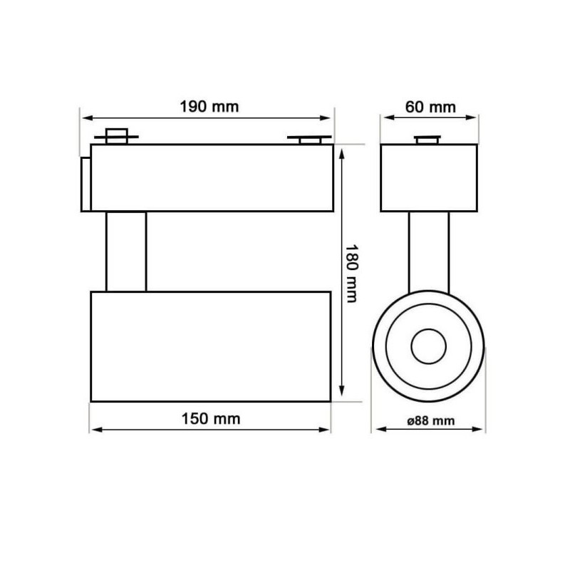 Focus LED 30W Parma Black single-phase lane - CCT - CRI + 92 - 48º