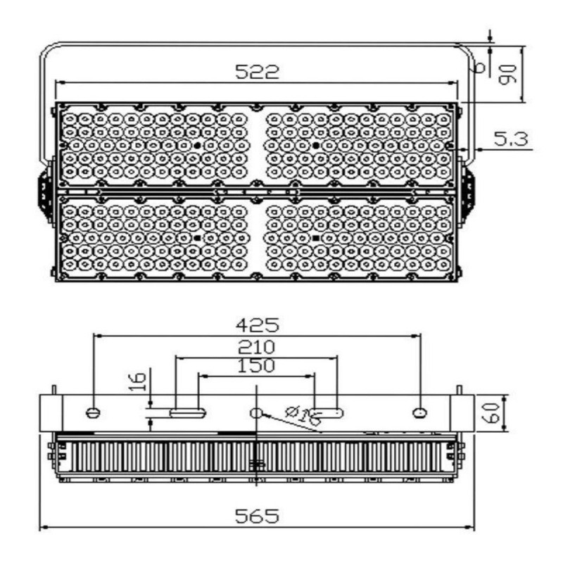 Foco Proyector LED 600W PHILIPS Xitanium - STADIUM LINE - 150Lm/W - CLASS A 1-10V OPCIONAL DALI