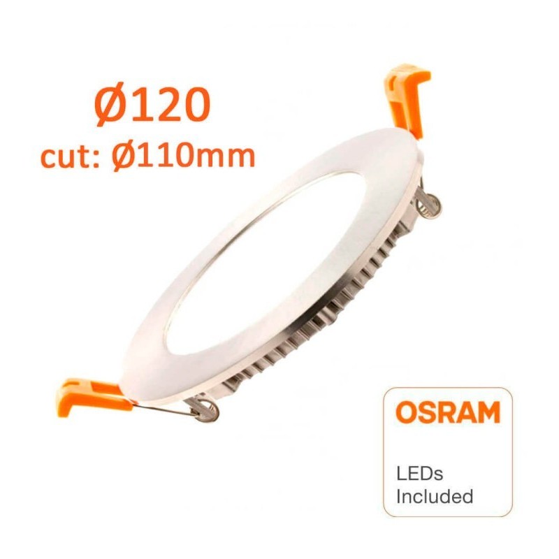 Placa Slim LED Circular 10W Acero Inox - CCT - OSRAM CHIP DURIS E 2835