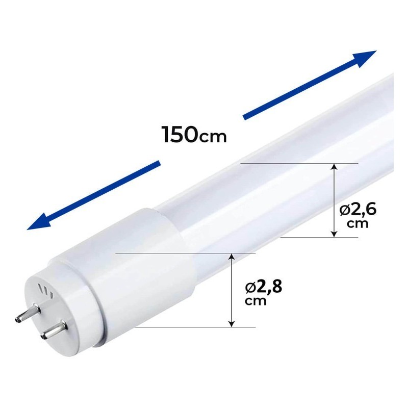 Tubo LED 9W Cristal 60cm 300º - ALTA LUMINOSIDAD - SAMSUNG CHIP