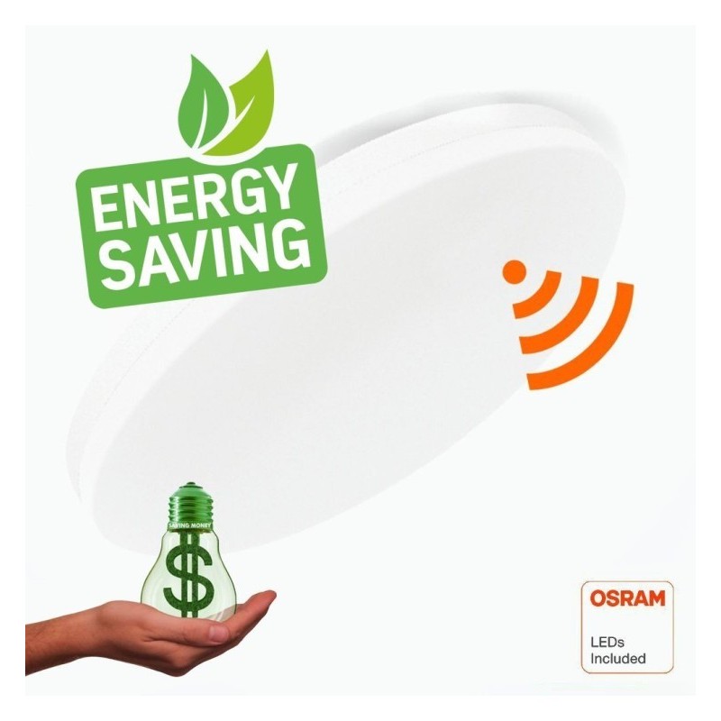 Plafón LED Detector RADAR 24W - 20W- 16W - Sensor De Movimiento - 2700K+CCT - OSRAM CHIP