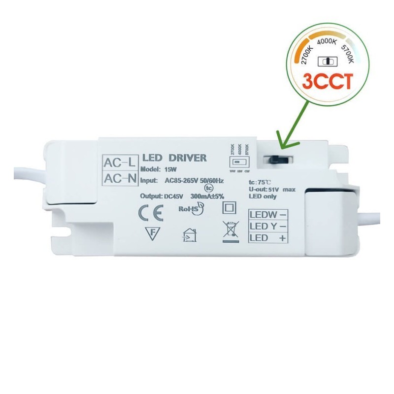Slim LED plate 15W - CCT - Osram Chip Duris E2835