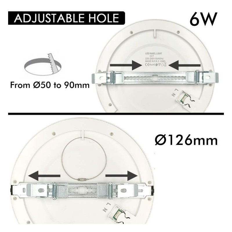 Downlight + Plafón LED - Circular- MOSS BLANCO LUMILEDS - 6W AJUSTABLE - CCT Color Seleccionable