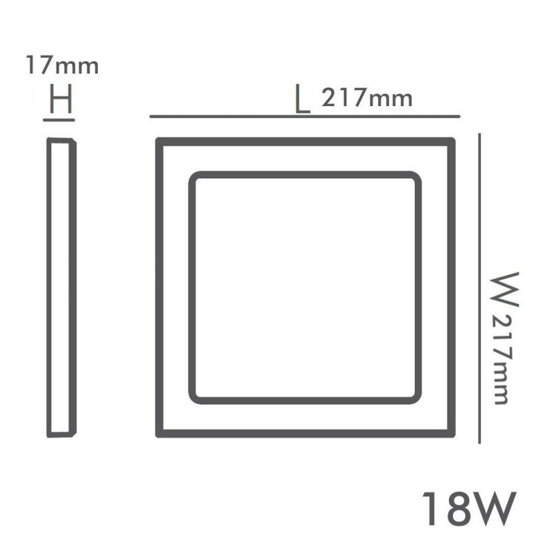 Downlight + LED ceiling - square - Moss white LumiledS - 18W Adjustable - CCT Selectable color