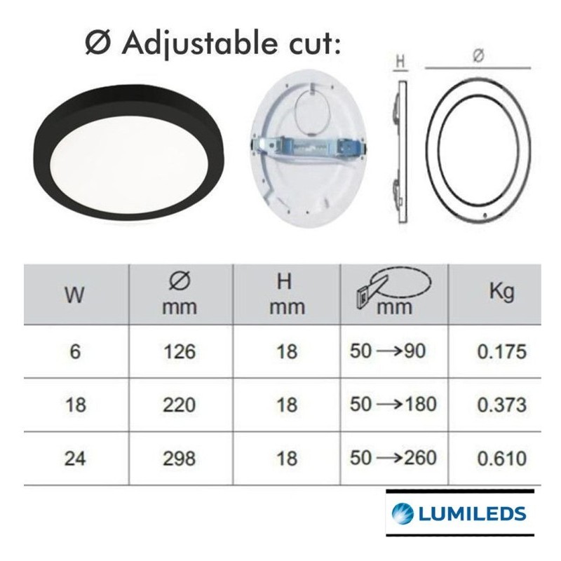 Downlight + LED ceiling - Circular- Moss Black LumiledS - 24W Adjustable - CCT Color Selectable