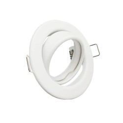 Aro Redondo Orientable Blanco Para Dicroica LED GU10 MR16 - Aluminio