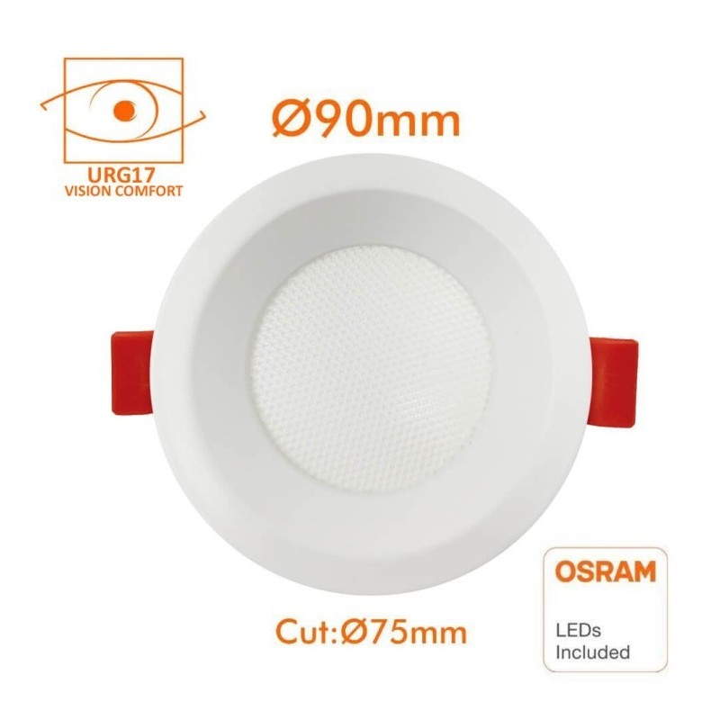 8W circular downlight - Osram Chip Duris E 2835 - CCT - UGR17