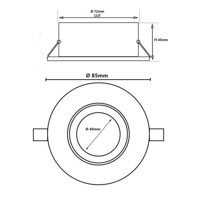 Aro Fijo Estanco Circular GU10-MR16 - IP65 - BLANCO