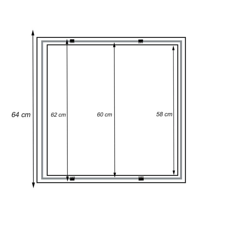 Frame for embedding 60x60 cm LED panel