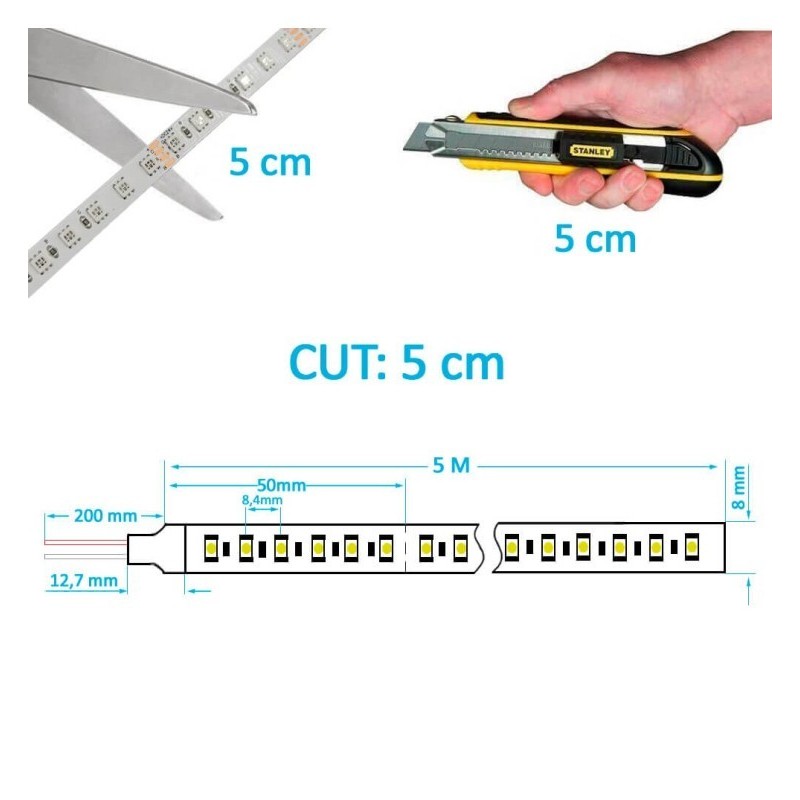 24V RGB led strip | 120xLED / M | 5m | SMD3535 | 560lm | 15w / m | Ip20