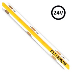 Strip LED COB 24V | 512 LED / M | 5m | Flip Chip | 1650lm | 15w / m | CRI90 | Ip20