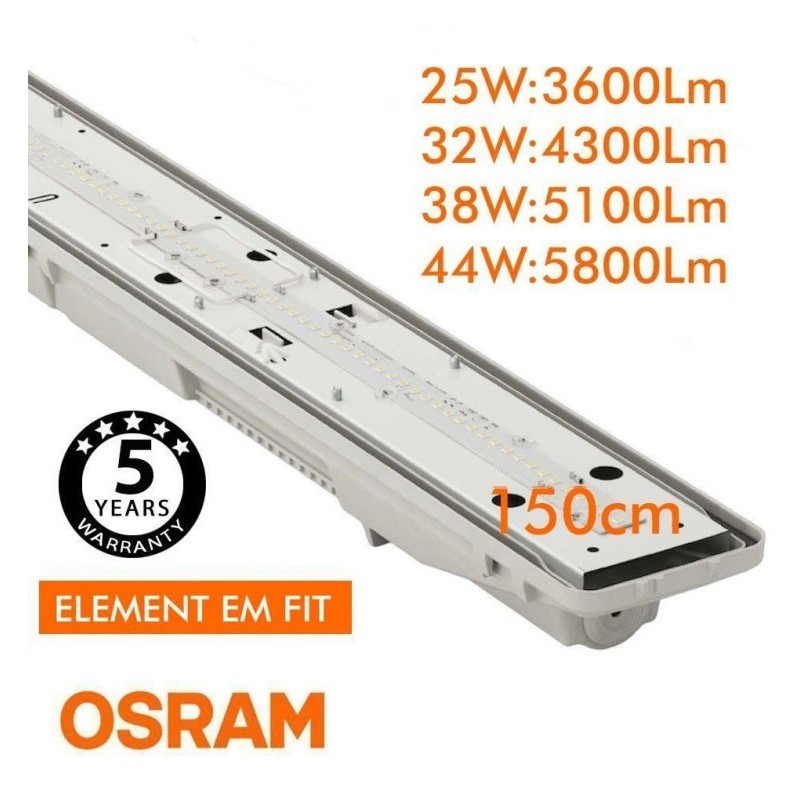 Regleta Estanca LED integrado - 44W-38W-32W-25W - OSRAM Driver - 150cm