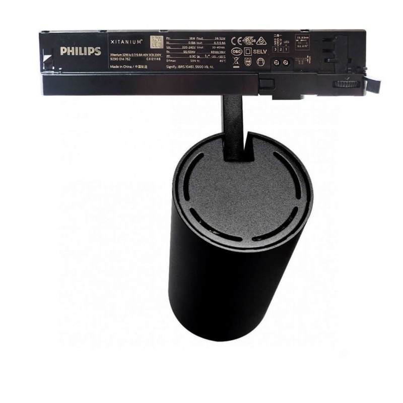 Foco LED 40W - 34W NEW MAYA Negro Carril Monofásico - CRI+92 - UGR13 -HIGH LUMEN 140Lm/W