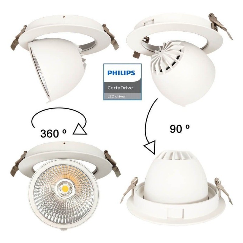 30W Philips Downlight - Certadrive - Addressable Circular