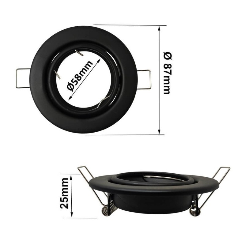 Comprar aro redondo ajustável para dicroico LED GU10 MR16 - Aço