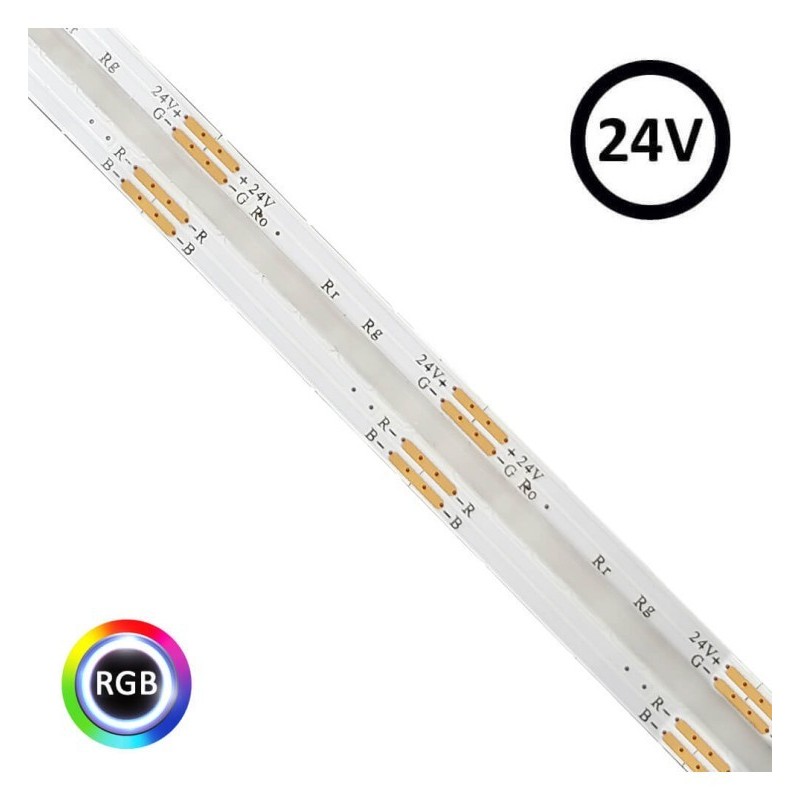 Tira LED 24V RGB COB 6W/m Rollo 5m IP20