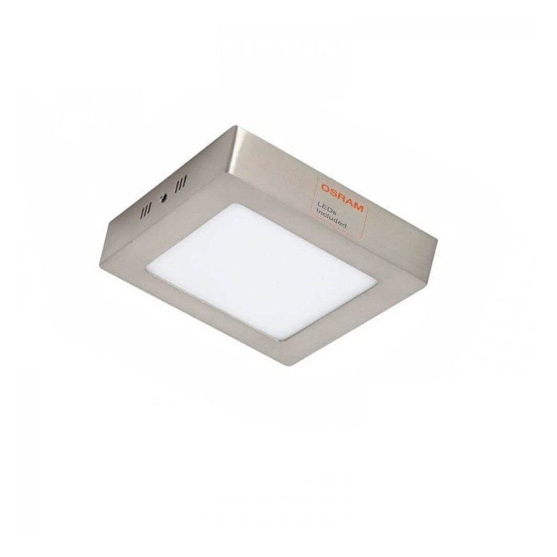 ▷ Comprar Plafón Cuadrado Acero Inox 8W OSRAM - Luz Seleccionable CCT