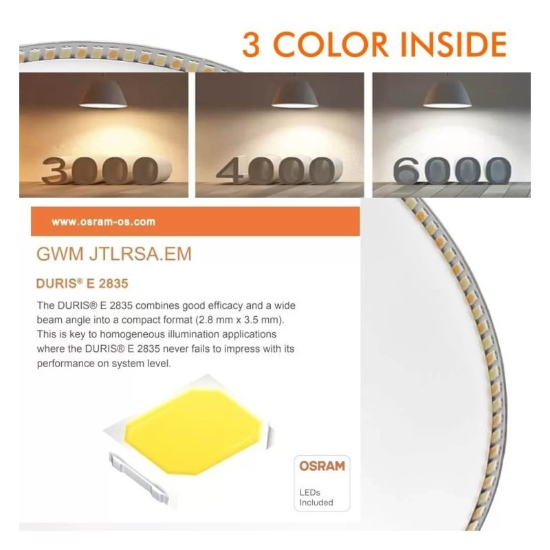 ▷ Acheter Plafonnier Carré Inox OSRAM 8W -Lumière Selectable CCT