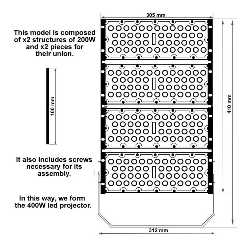 Buy Projector LED 400W Dob Magnum Osram Chip SMD3030-3D 180LM / W 60º
