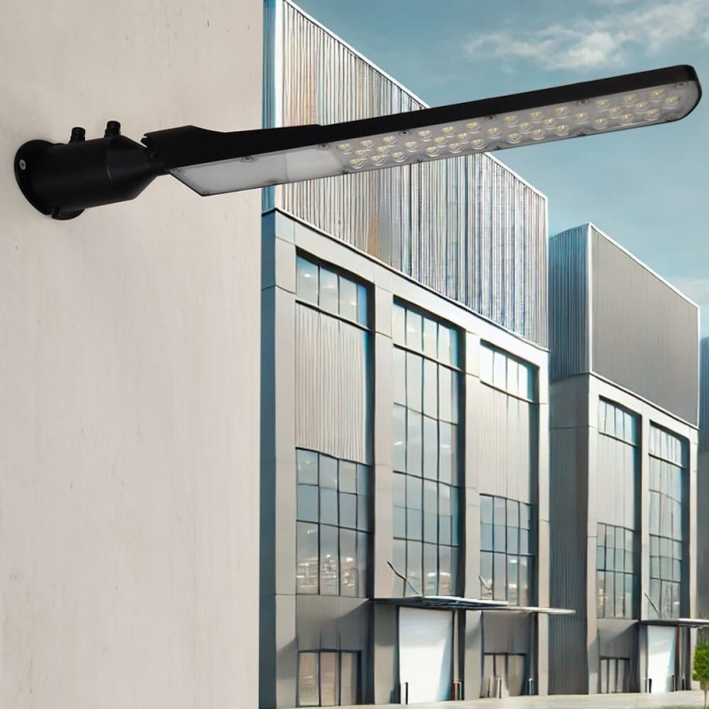 ▷ Lampione a LED nero AREA FLEX orientabile OSRAM Chip - Outdoor IP65 50W