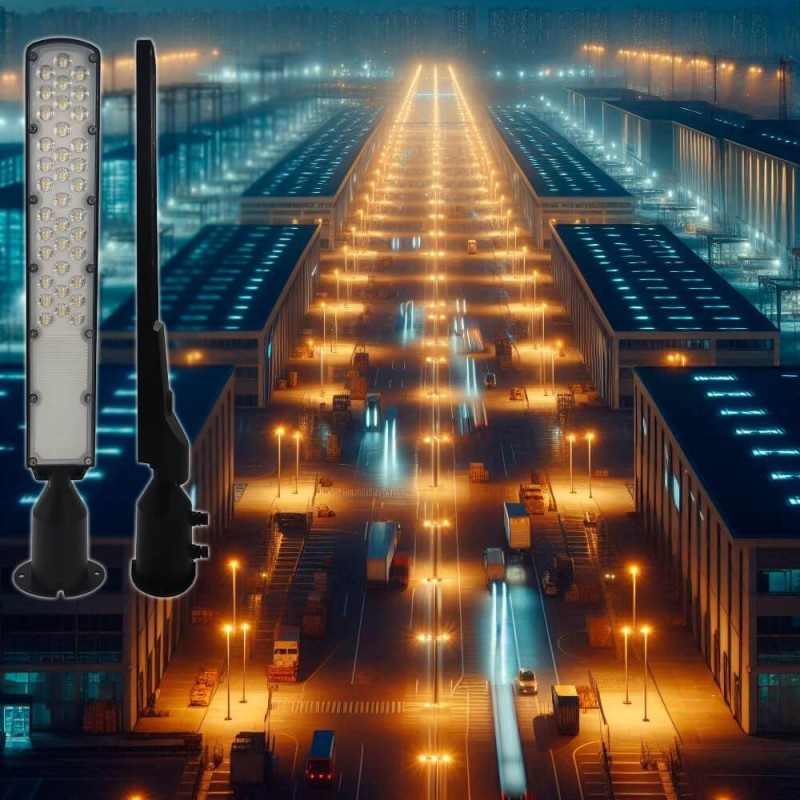 ▷ Lampione a LED nero AREA FLEX orientabile OSRAM Chip - Outdoor IP65 50W