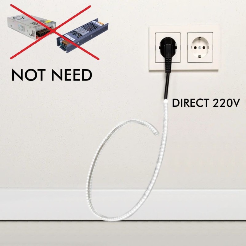 ✔️ Outdoor LED Strip 220V 20M Submersible IP67 - Various White Tones