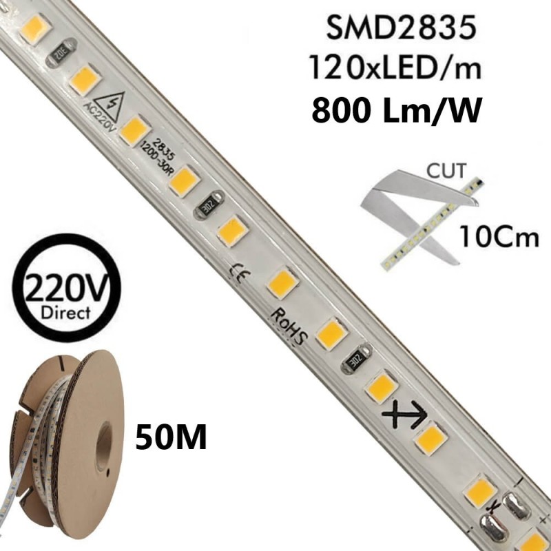 ✔️ Striscia LED da Esterno 220V 20M Sommergibile IP67 - Varie Biancos