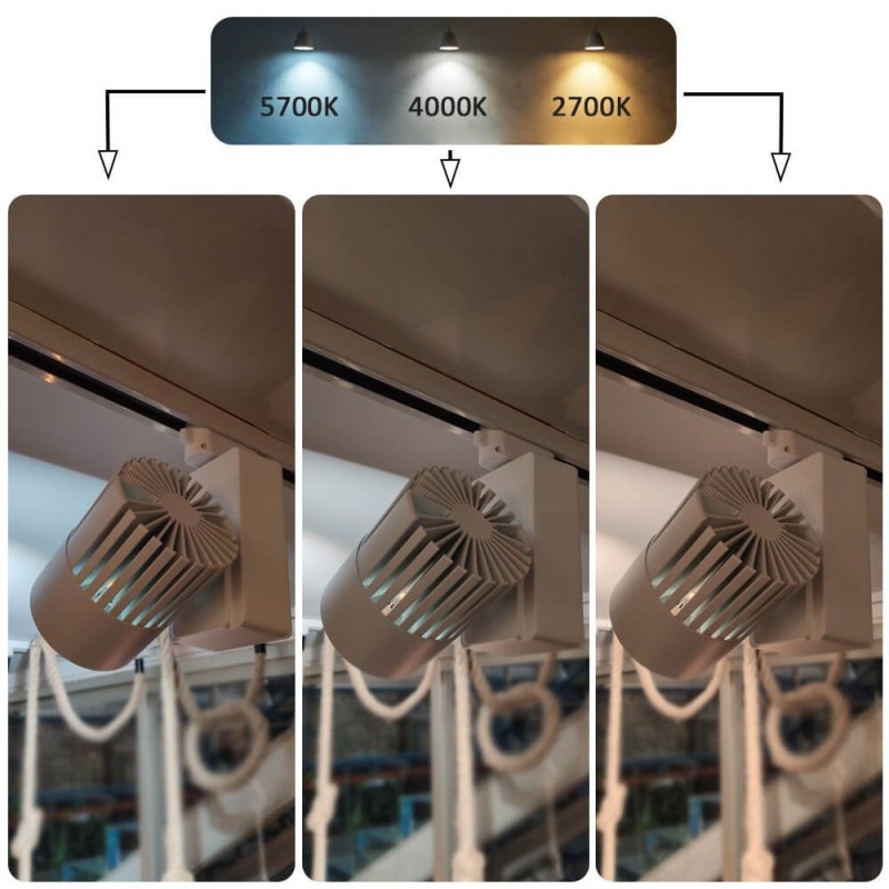 ▷ Spot Led Rail Monophasé GRAZ 40W CRI+98 | Chip Bridgelux | 3CCT