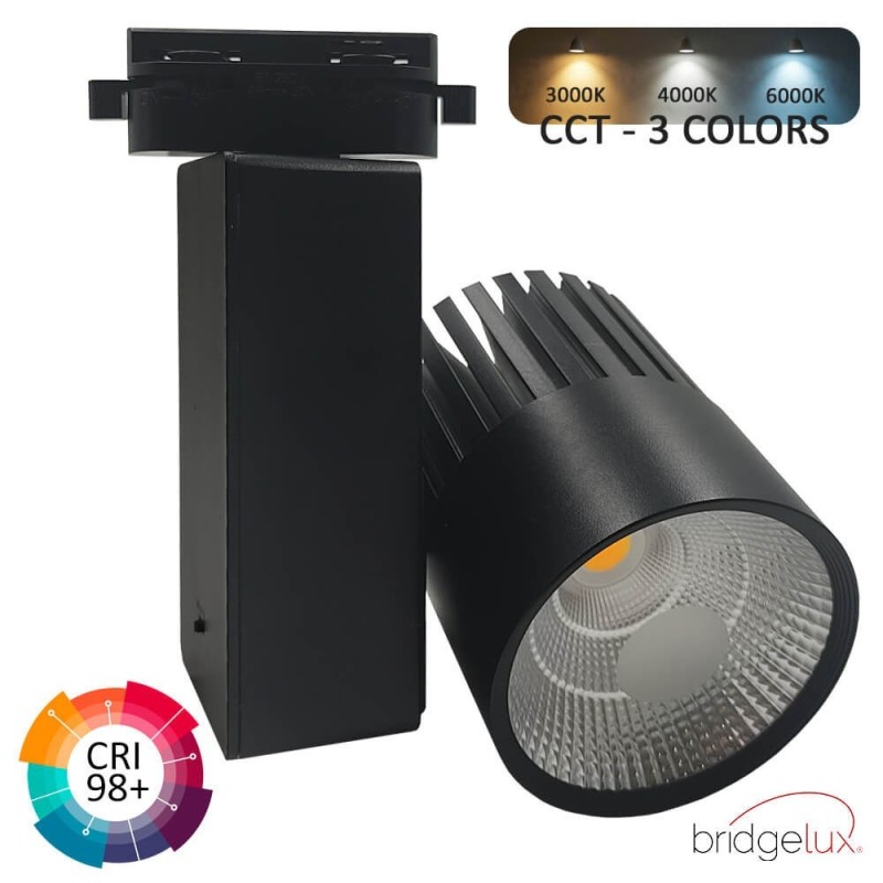 ▷ Acquista Faretto Binario Monofase Nero 40W GRAZ | Luce 3CCT CRI+92