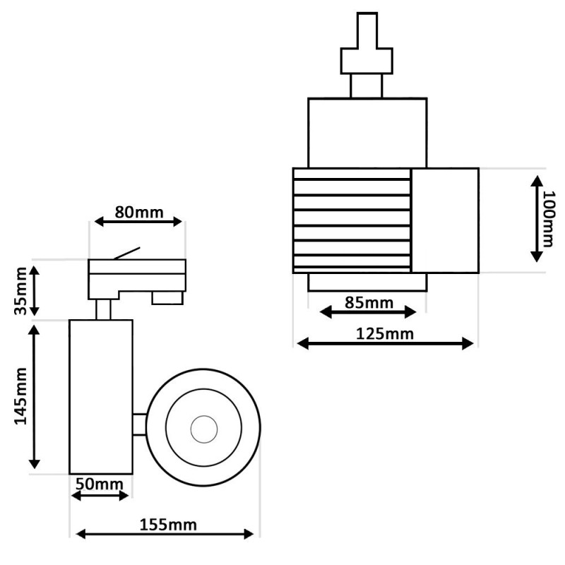 ▷ Buy Black 40W GRAZ Track Spotlight | 3CCT Light CRI+92 – Single-phase