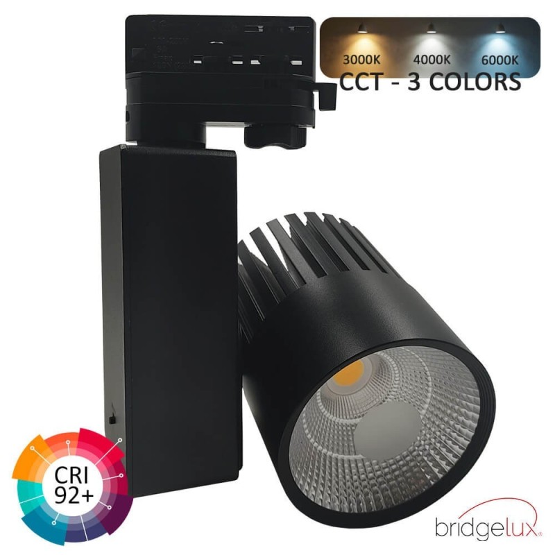 ▷ Buy Black 3-Phase 40W Tracklight GRAZ | 3CCT Light CRI+92