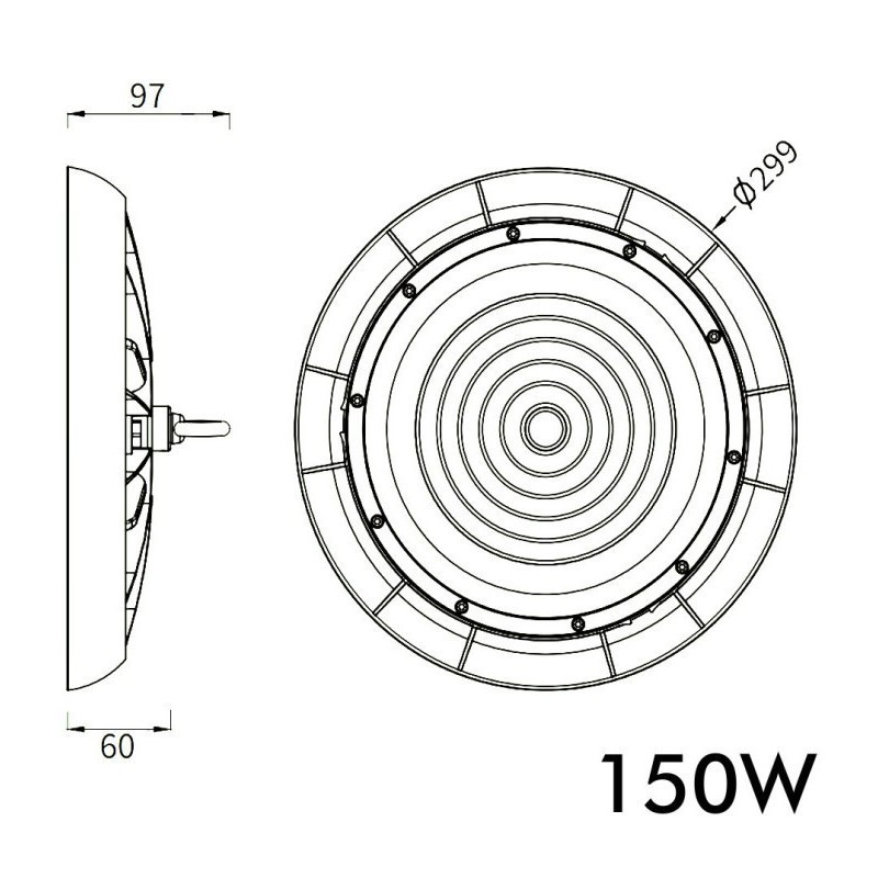 ▷ Campânula LED UFO TITAN 150W NEW TITAN 3CCT | Iluminação Industrial