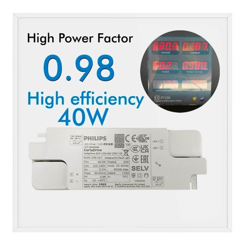 ▷ Pack 10 Dalles LED 60x60 40W Plafonds amovibles | Driver Philips