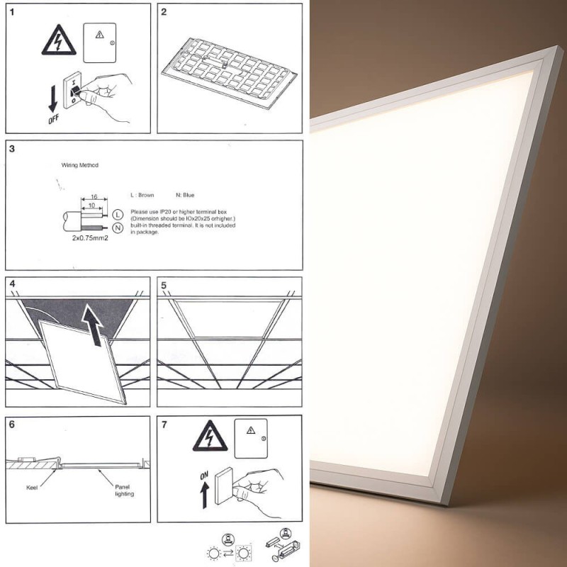 ▷ Pack 10 Pannelli LED 60x60 40W Soffitti smontabili | Driver Philips