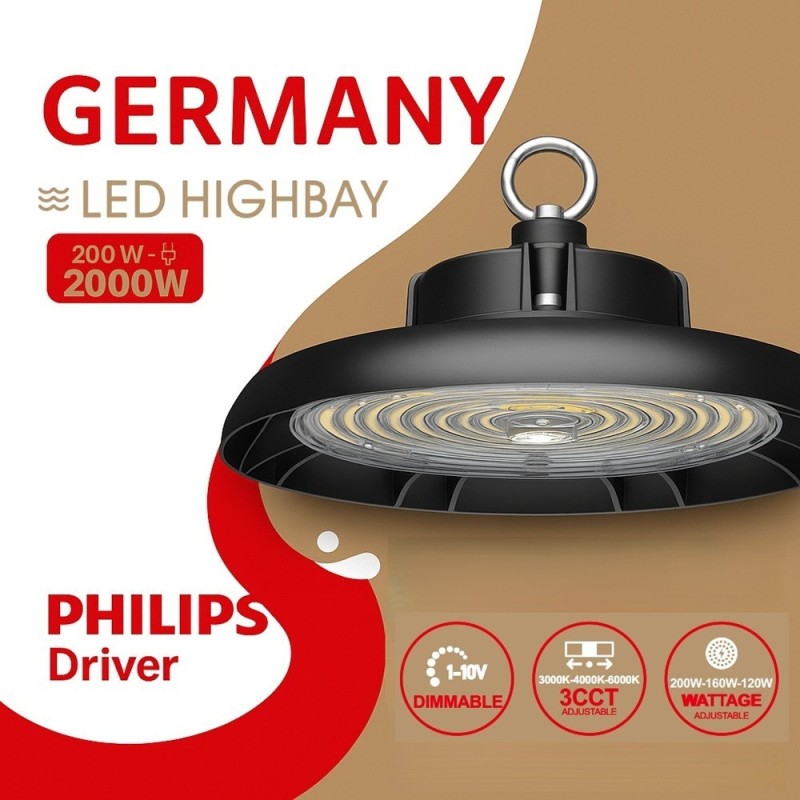 ▷ UFO GERMANY Industrial LED High Efficiency Light | 1-10V Dimmable