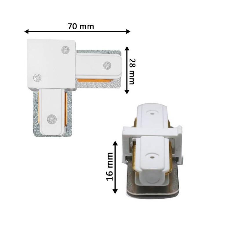 Conector en "L" para carril IP20 RECTANGULAR