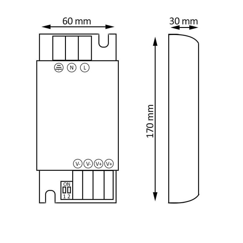 Fuente Alimentación 24V 200W 8.3A Aluminio IP20 - GXTronic