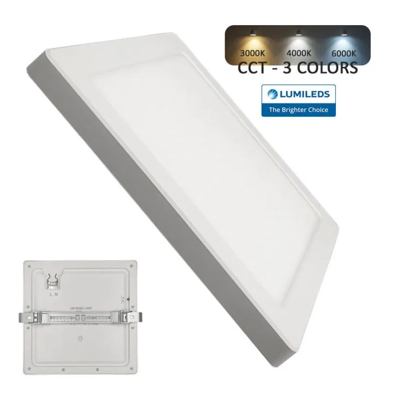 Downlight + LED ceiling - square - Moss white LumiledS - 24W Adjustable - CCT Selectable color