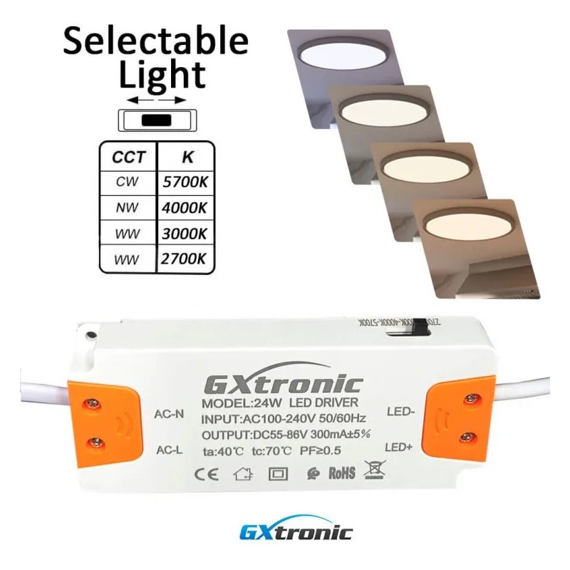 Achetez des plafonds à LED circulaire 24W UGR19 GXtronic | 4CCT | Ultra mince